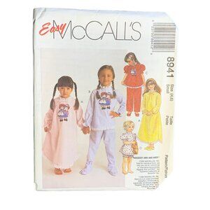 McCall's Girls Sleepwear Sewing Pattern Sz 4-6 8941 - Uncut